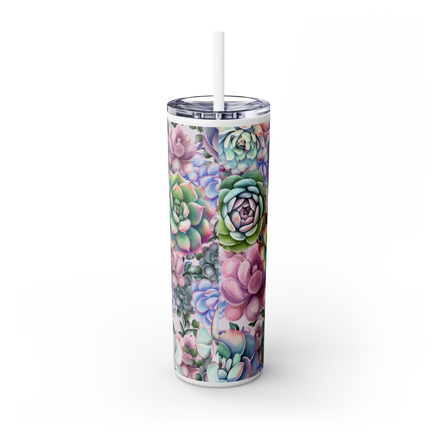Succulent Lover Skinny Tumbler with Straw, 20oz