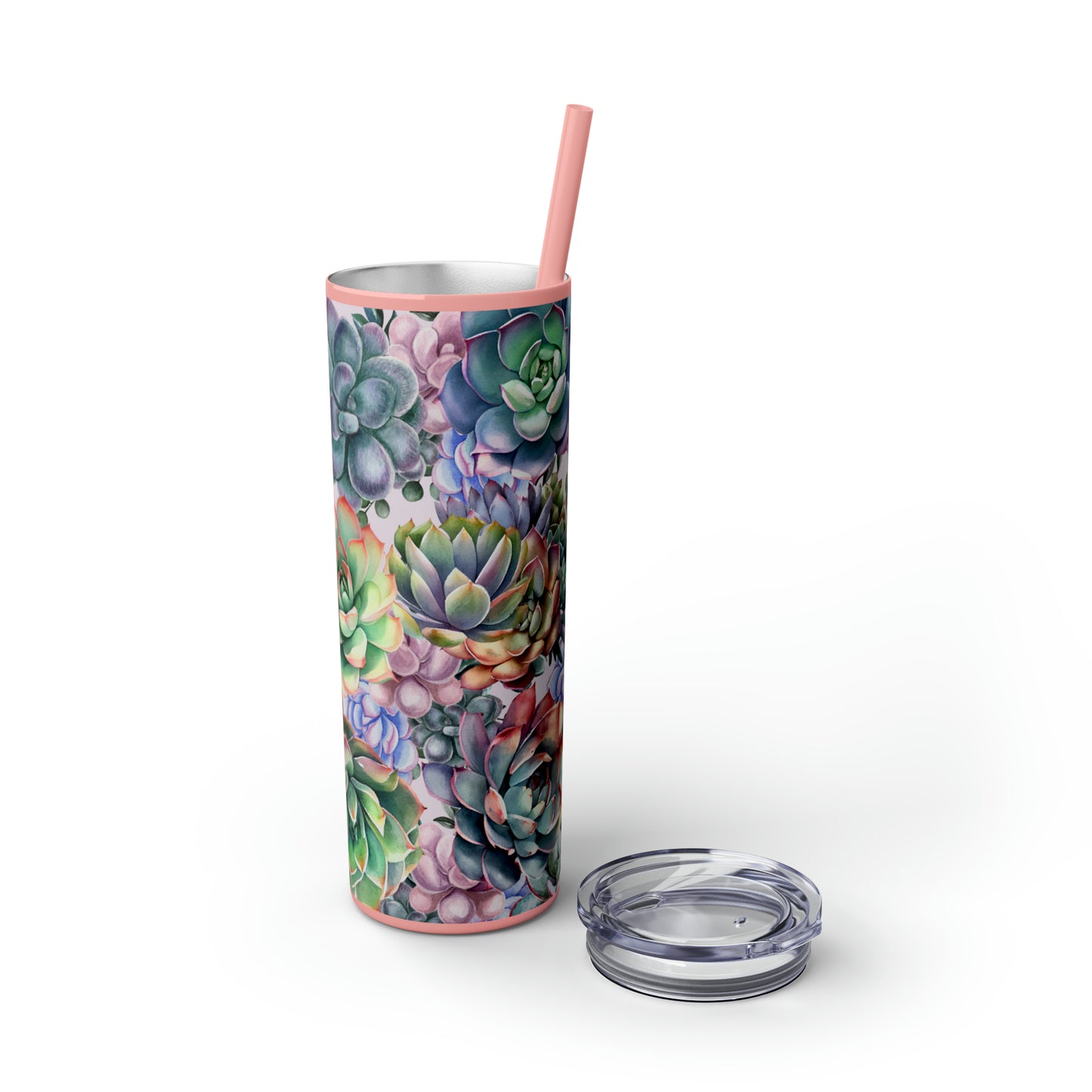 Succulent Lover Skinny Tumbler with Straw, 20oz