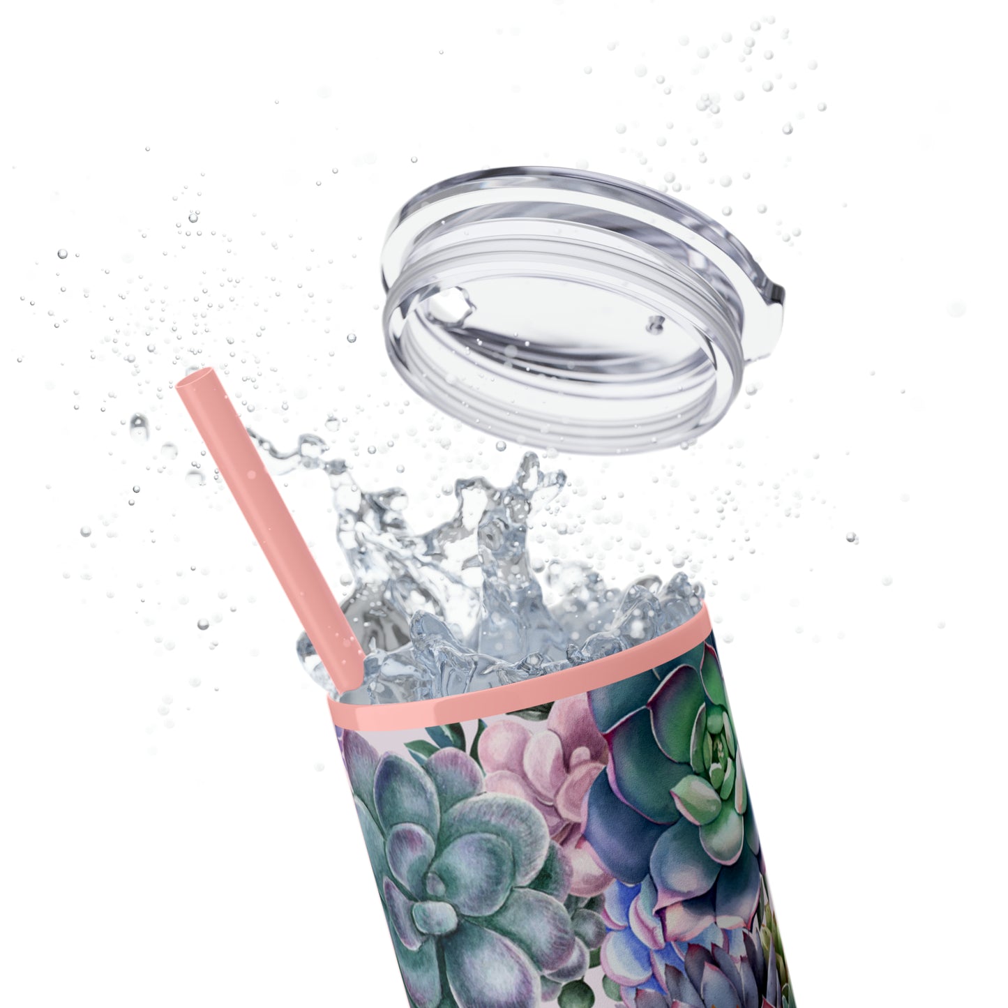 Succulent Lover Skinny Tumbler with Straw, 20oz