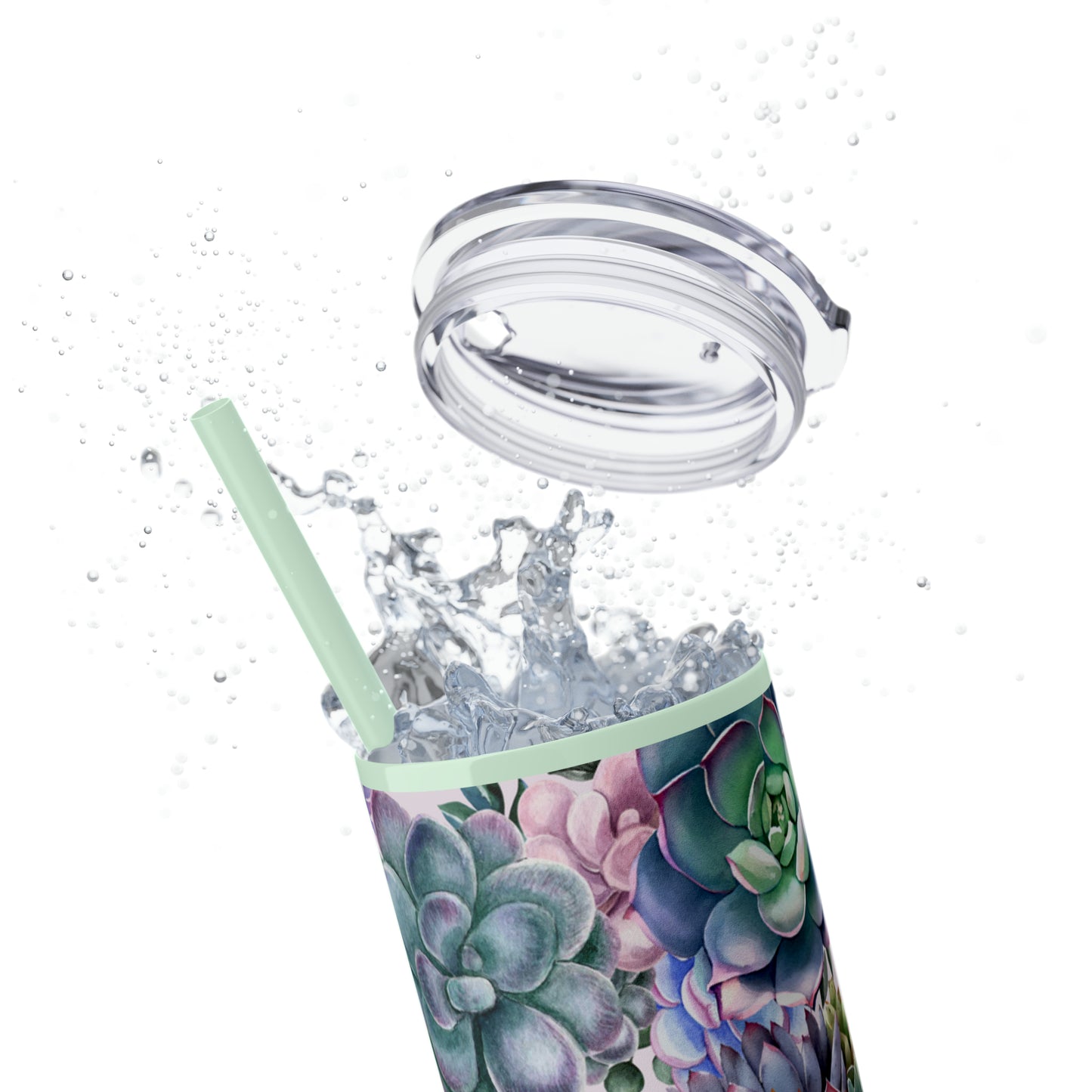 Succulent Lover Skinny Tumbler with Straw, 20oz