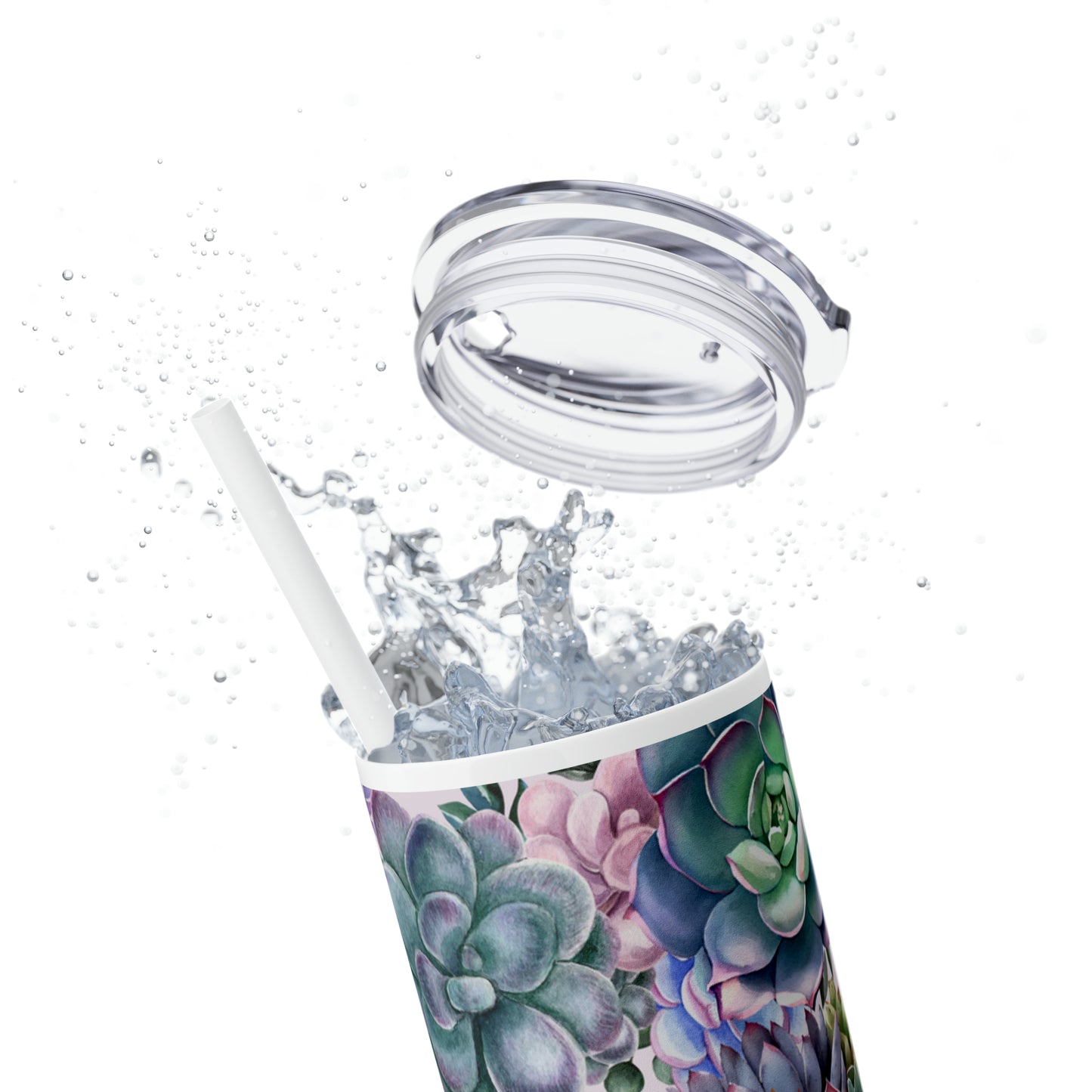Succulent Lover Skinny Tumbler with Straw, 20oz