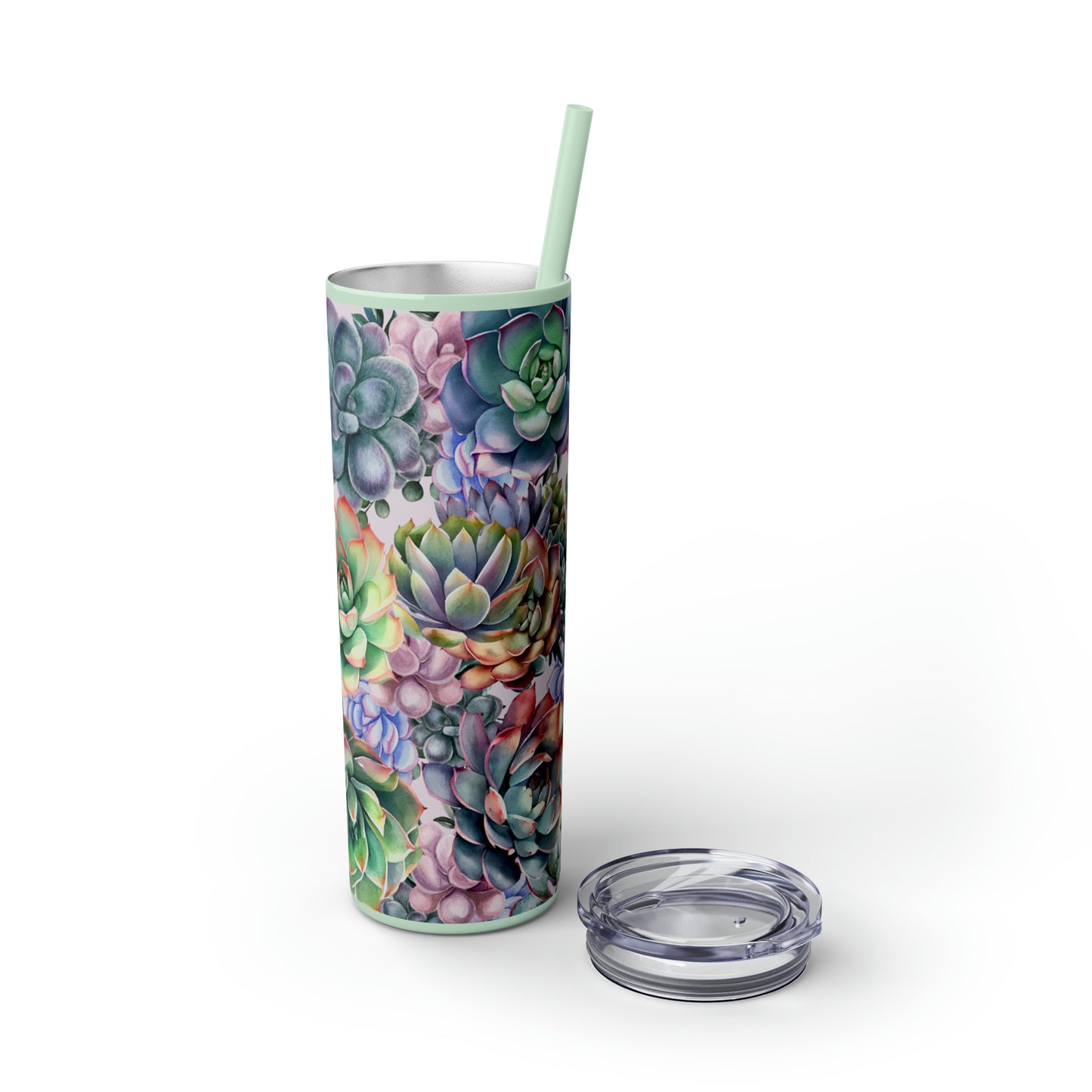 Succulent Lover Skinny Tumbler with Straw, 20oz