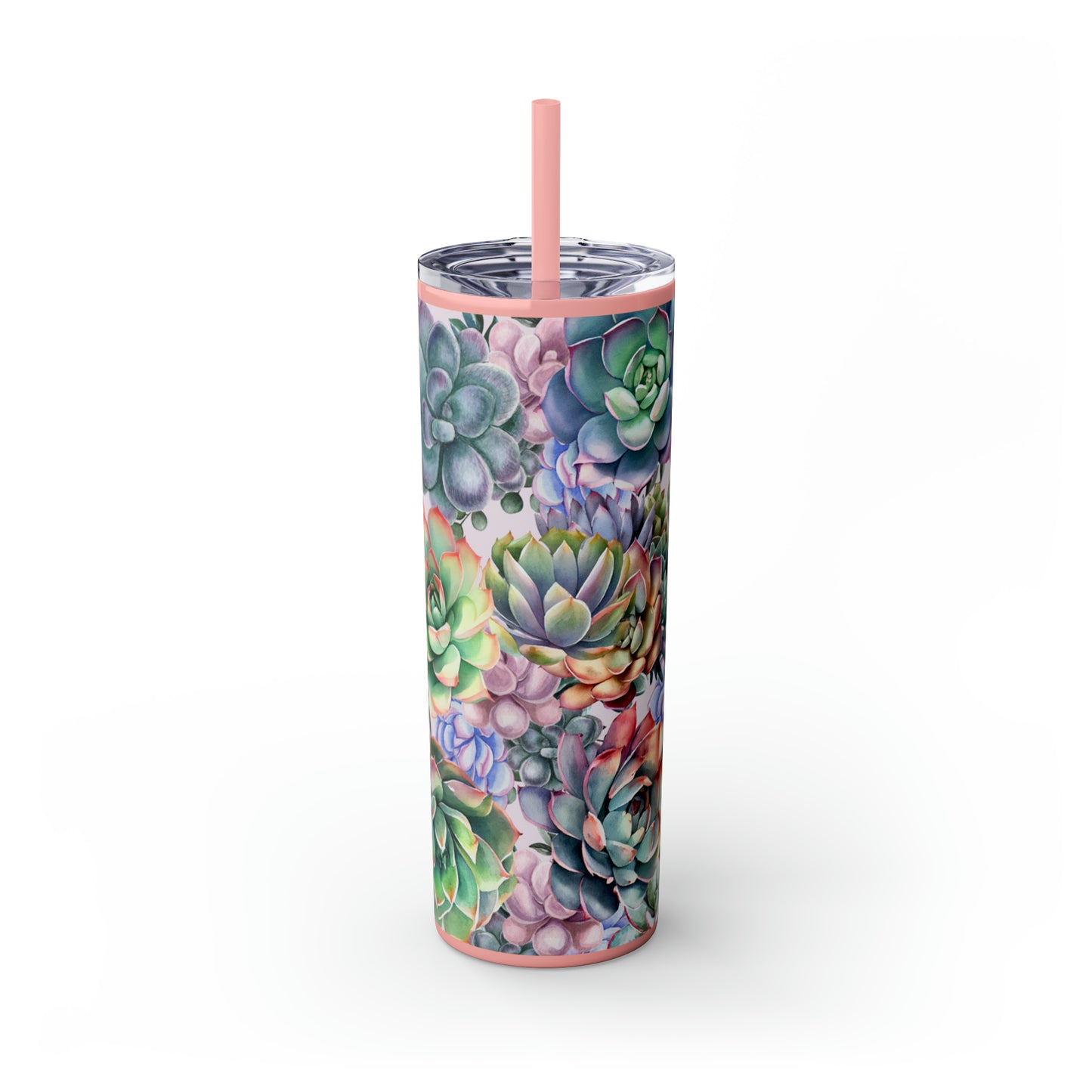 Succulent Lover Skinny Tumbler with Straw, 20oz