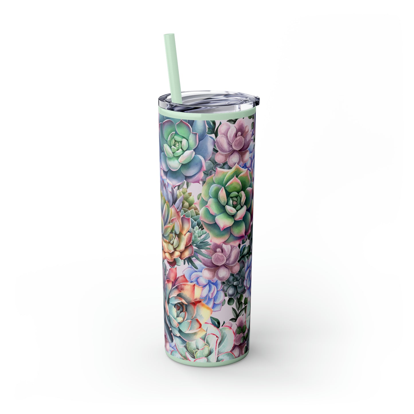 Succulent Lover Skinny Tumbler with Straw, 20oz