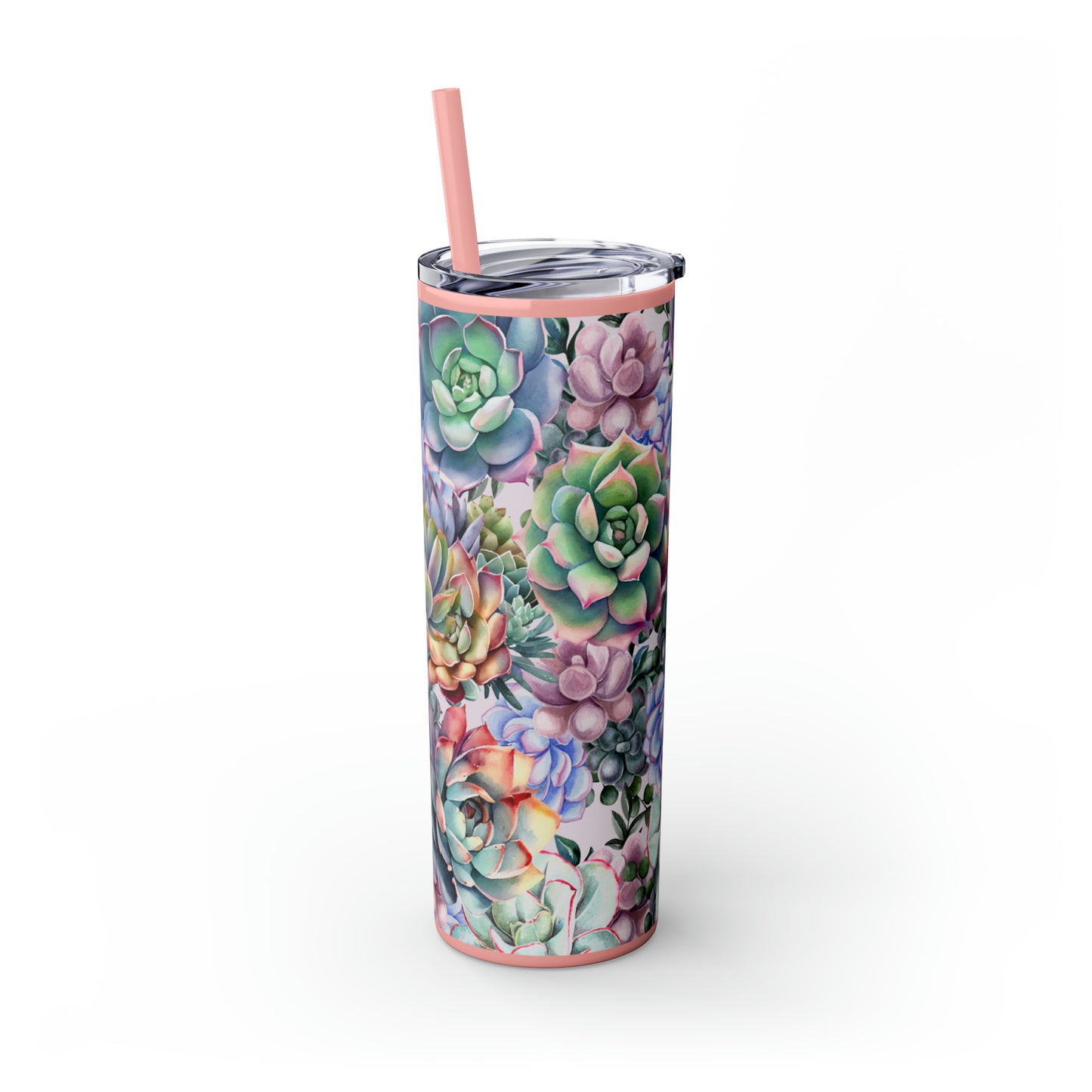 Succulent Lover Skinny Tumbler with Straw, 20oz