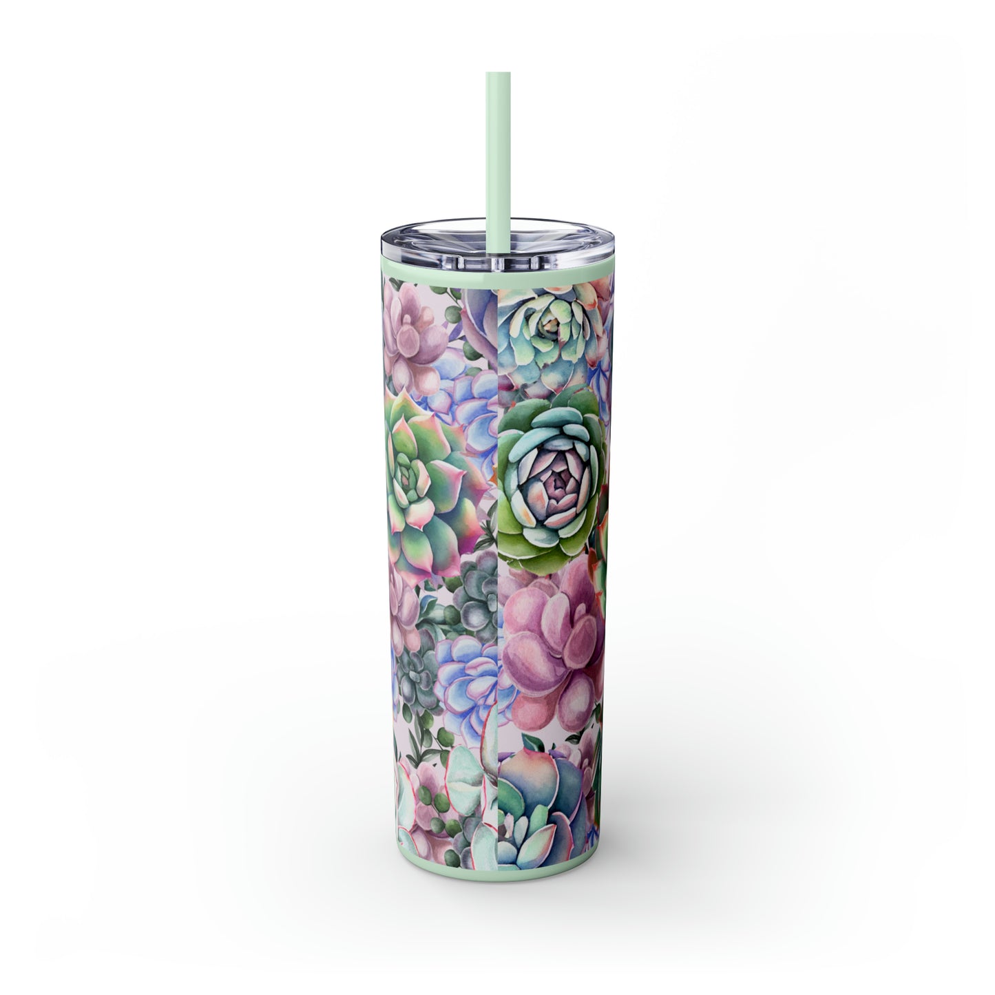 Succulent Lover Skinny Tumbler with Straw, 20oz