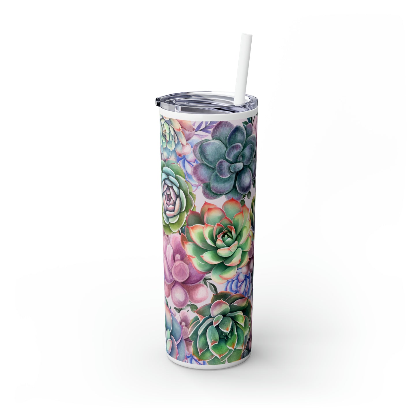 Succulent Lover Skinny Tumbler with Straw, 20oz