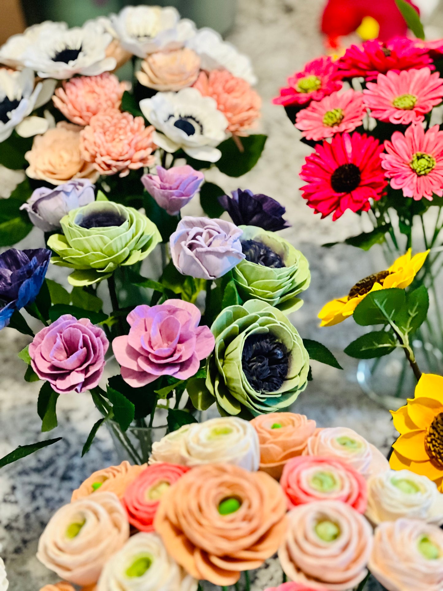 Hand-Painted Wood Flower