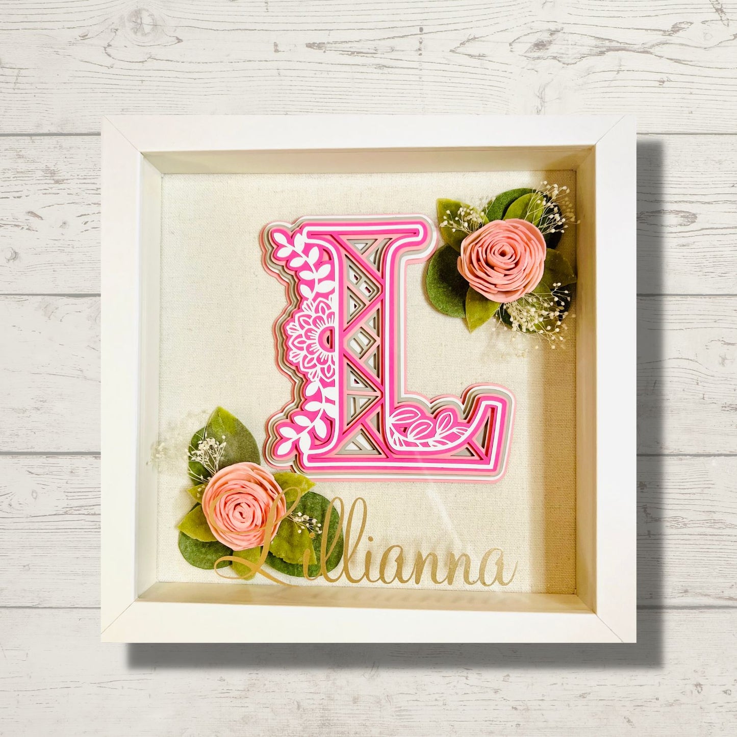 Mandala Letter Shadow Box