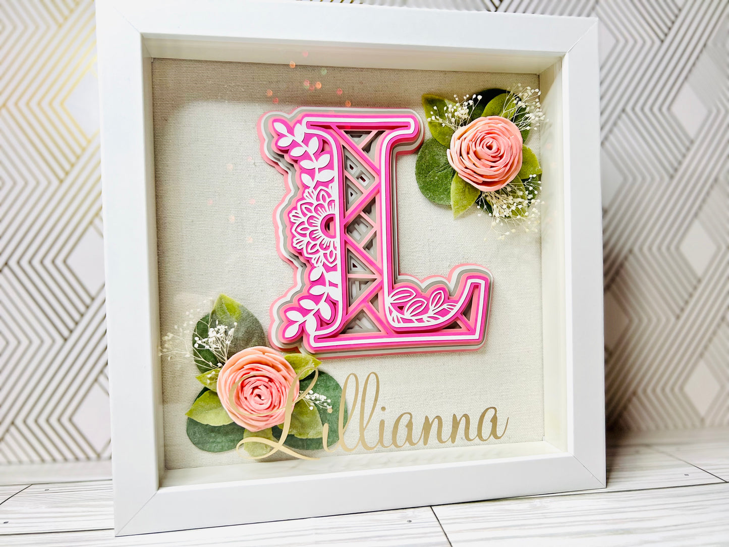 Mandala Letter Shadow Box