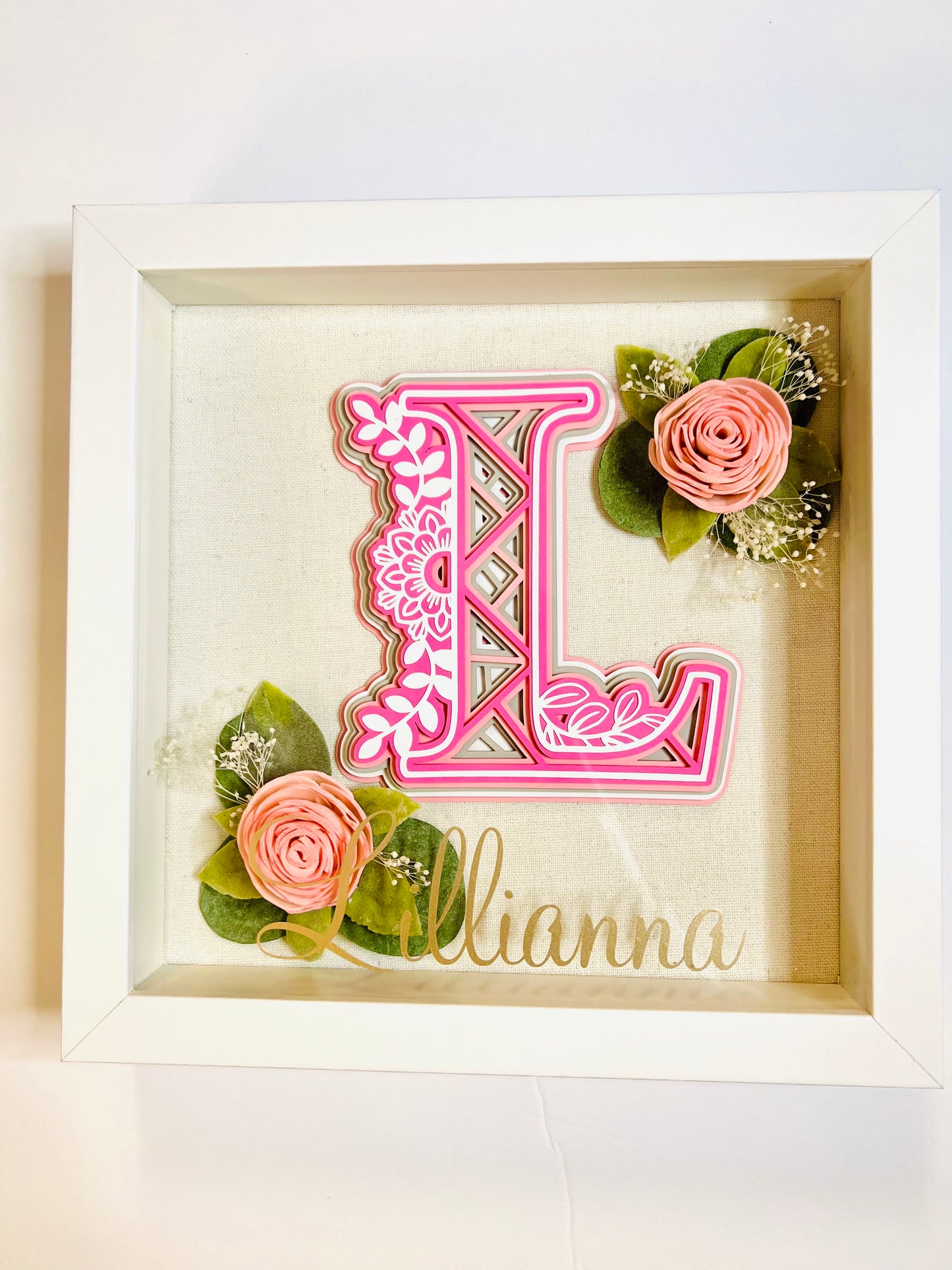 Mandala Letter Shadow Box