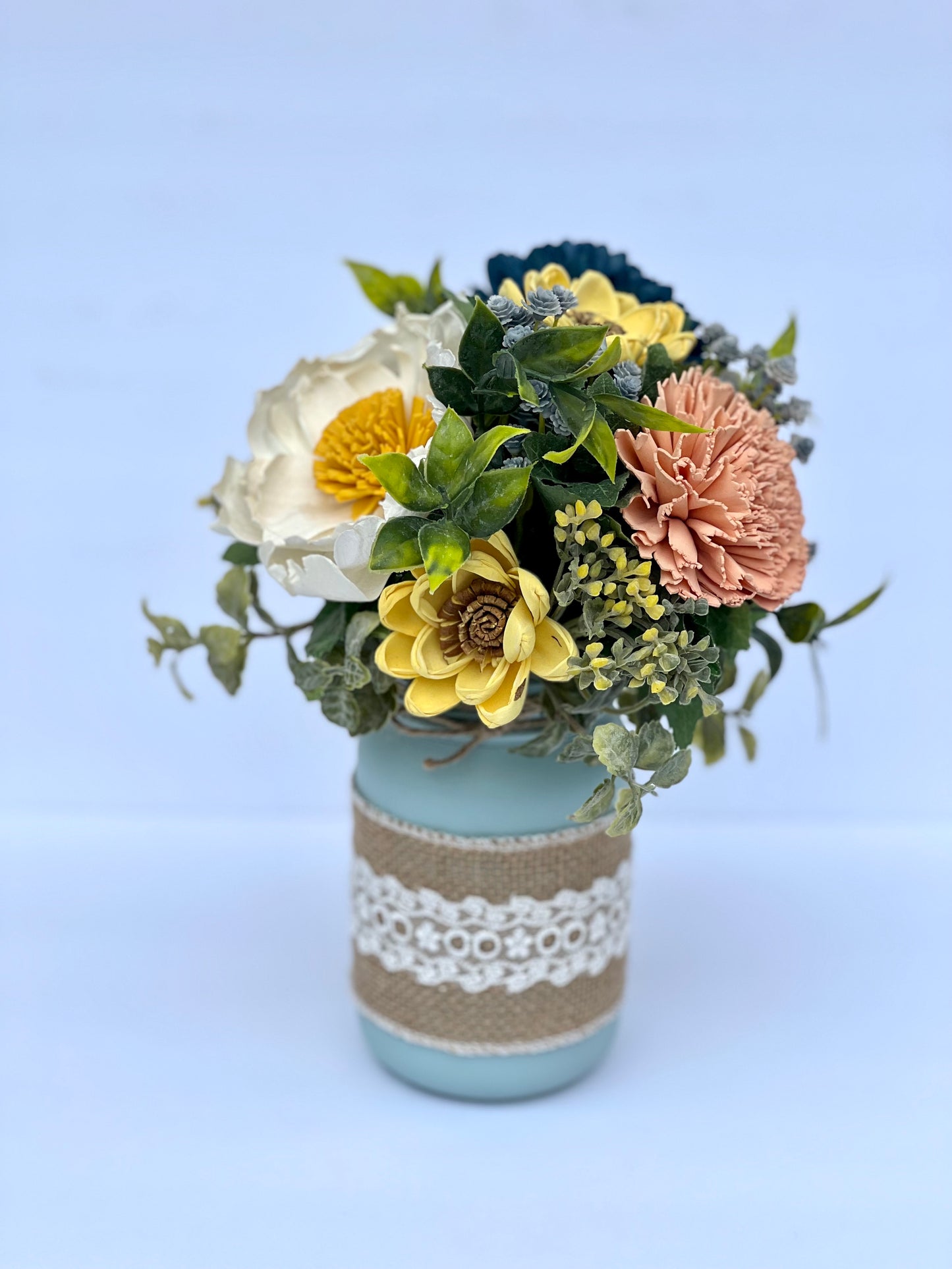 Warmth and Harmony Mason Jar Bouquet
