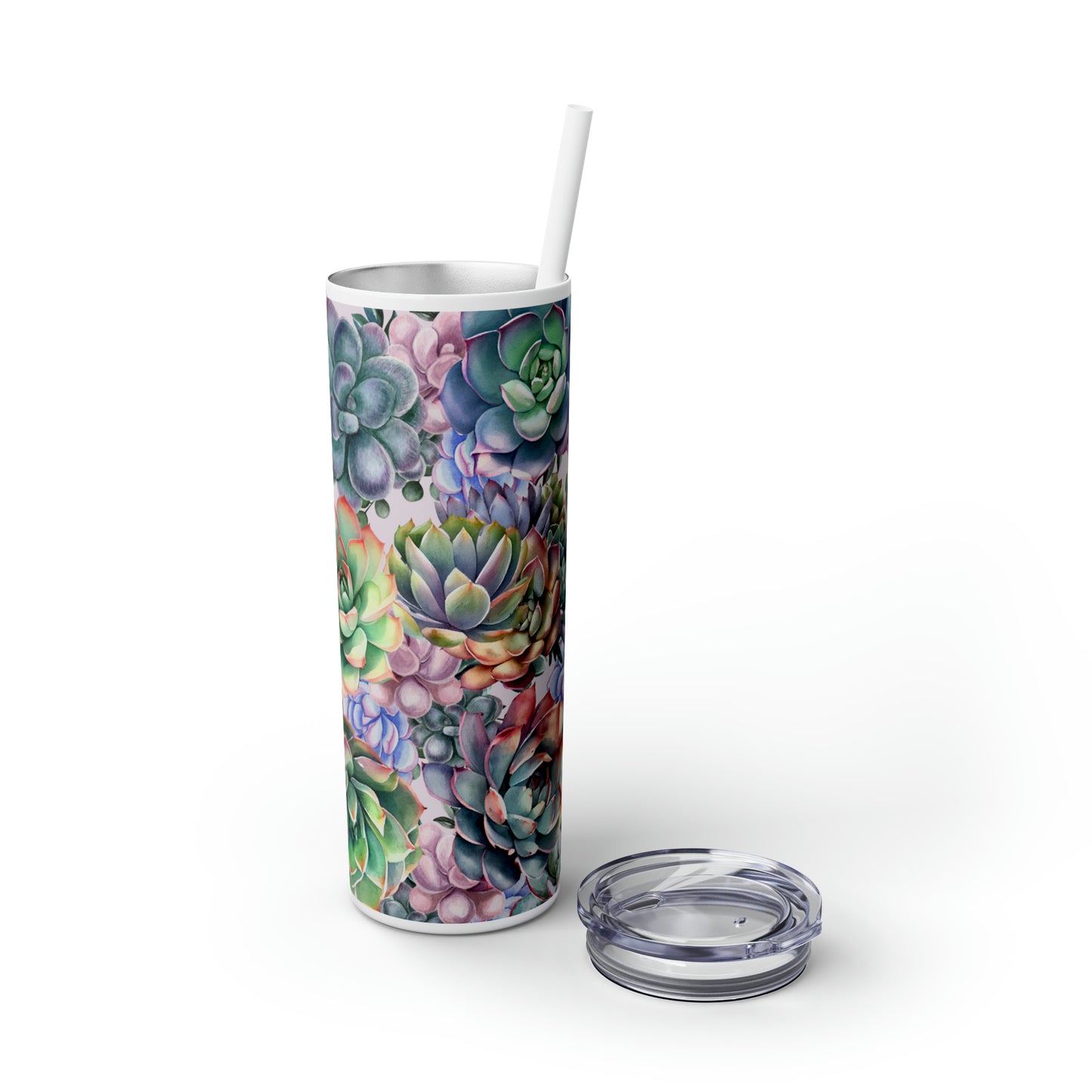 Succulent Lover Skinny Tumbler with Straw, 20oz