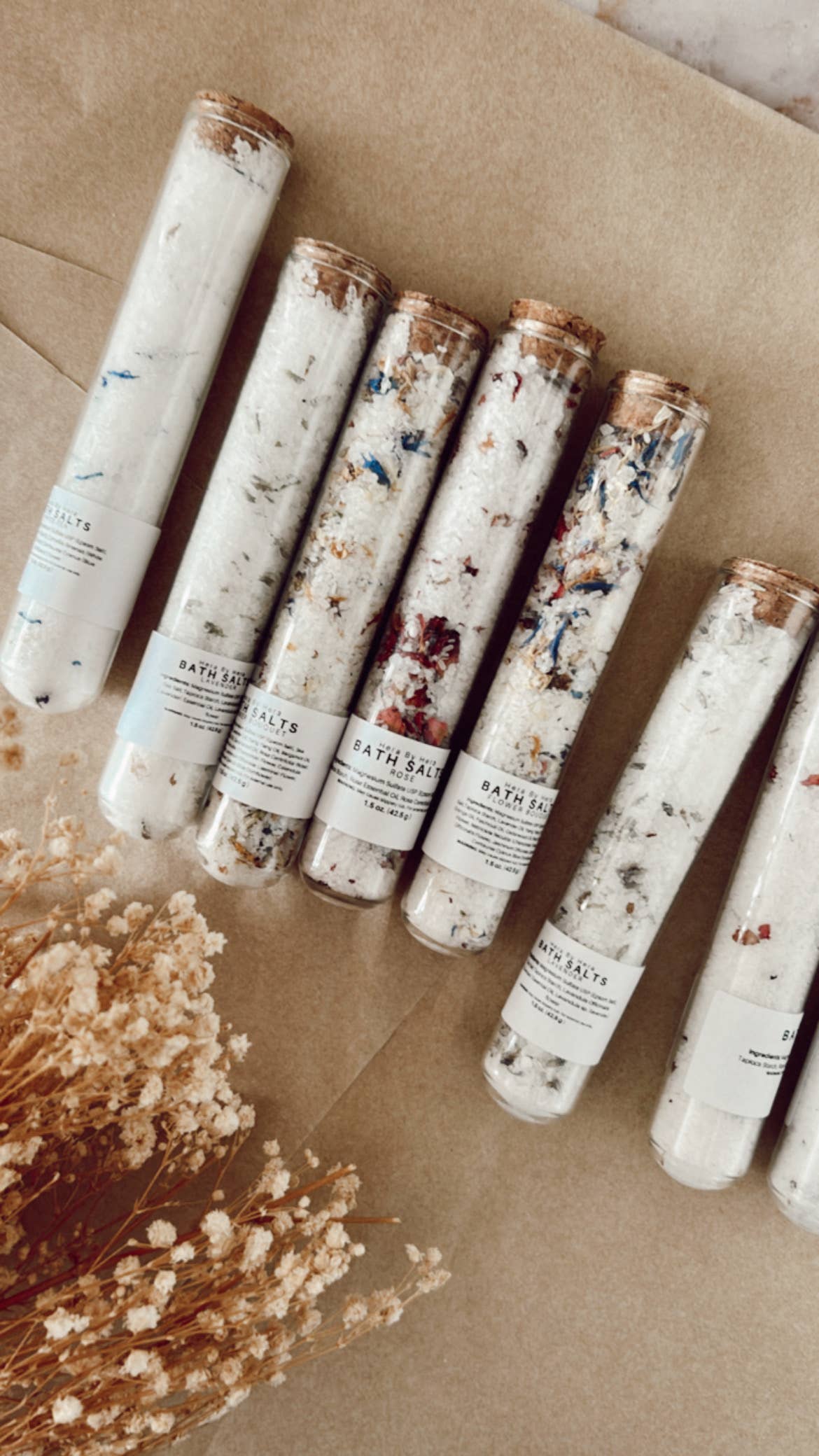 Floral Bath Salt Soak in Test Tube