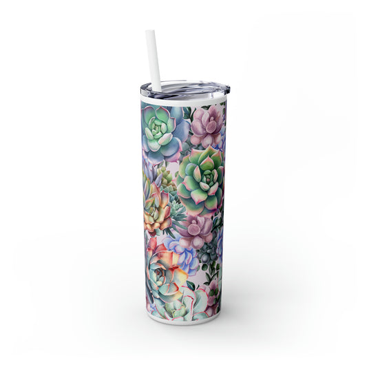 Succulent Lover Skinny Tumbler with Straw, 20oz