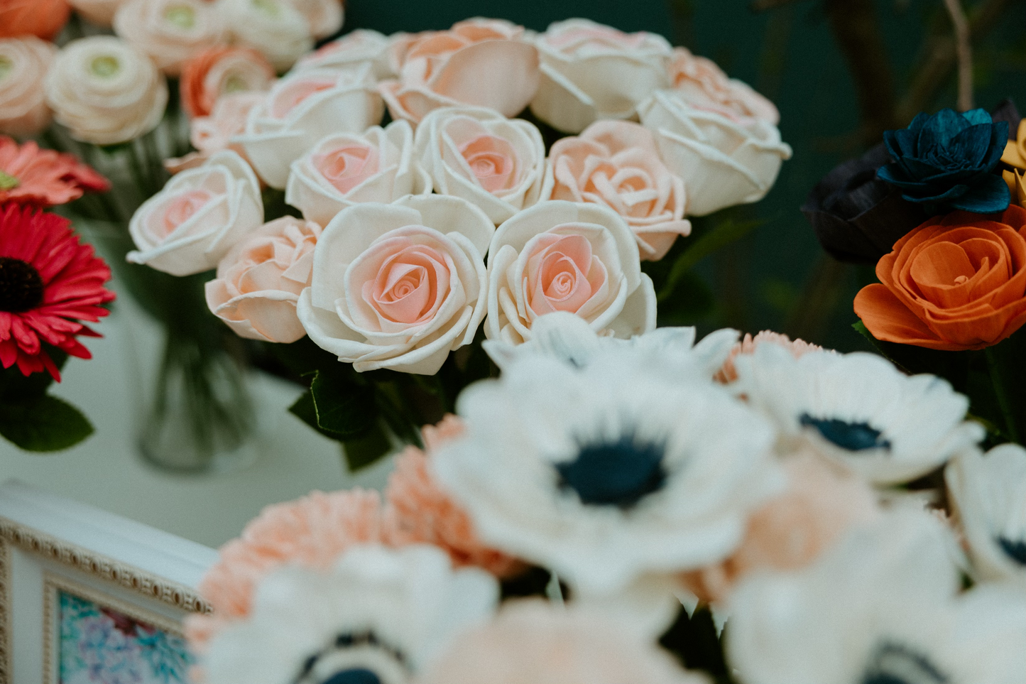 Hand-Painted Wood Flower