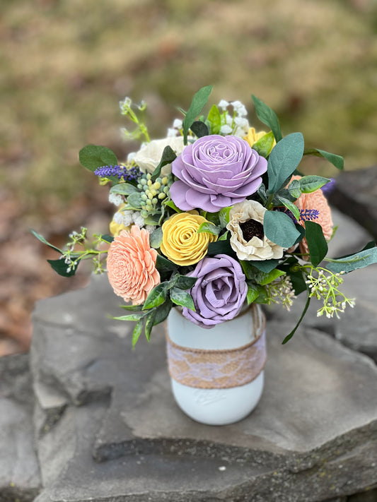 Spring Meadow Mason Jar Bouquet