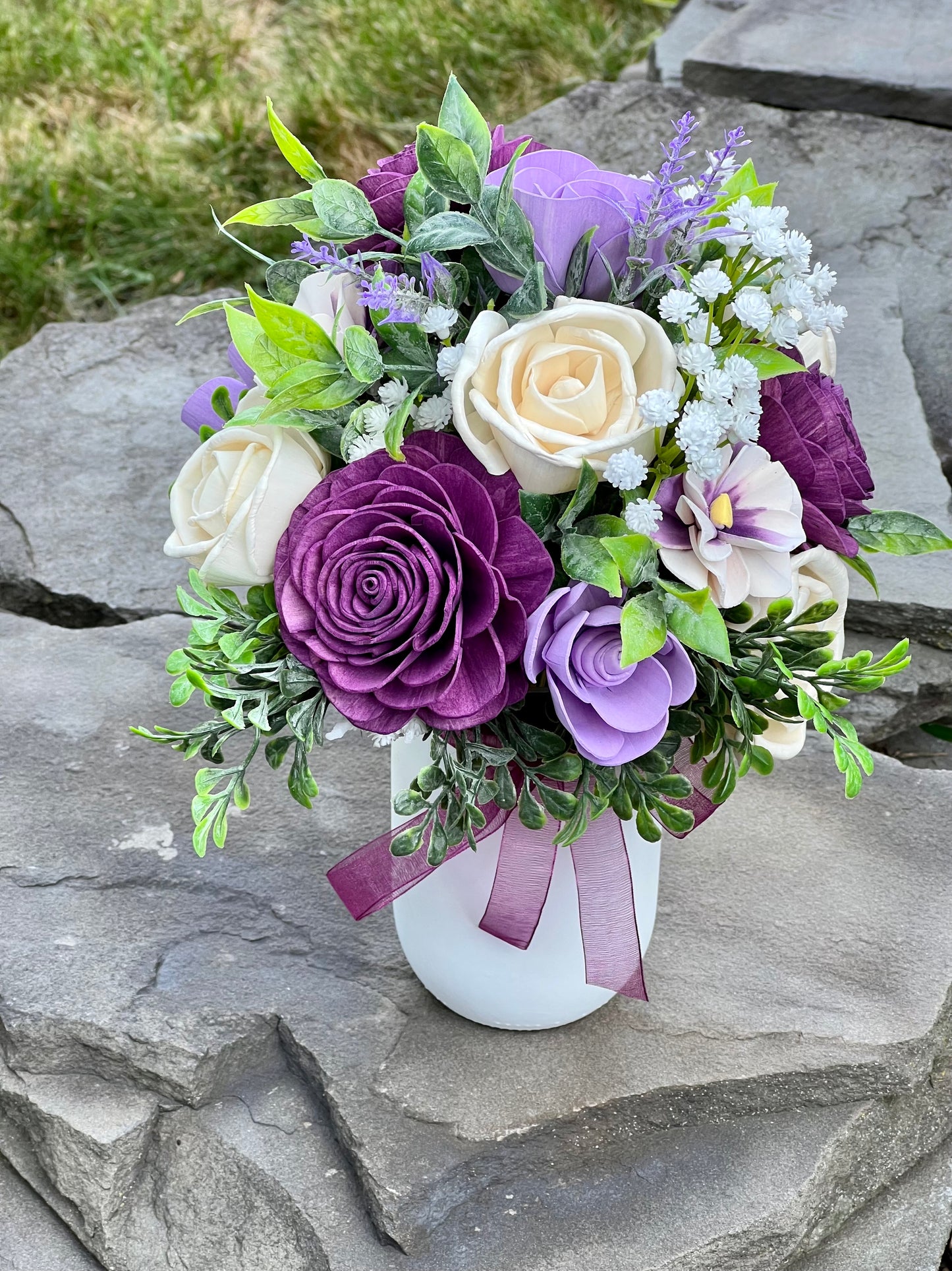 Lavender Rose Mason Jar Bouquet