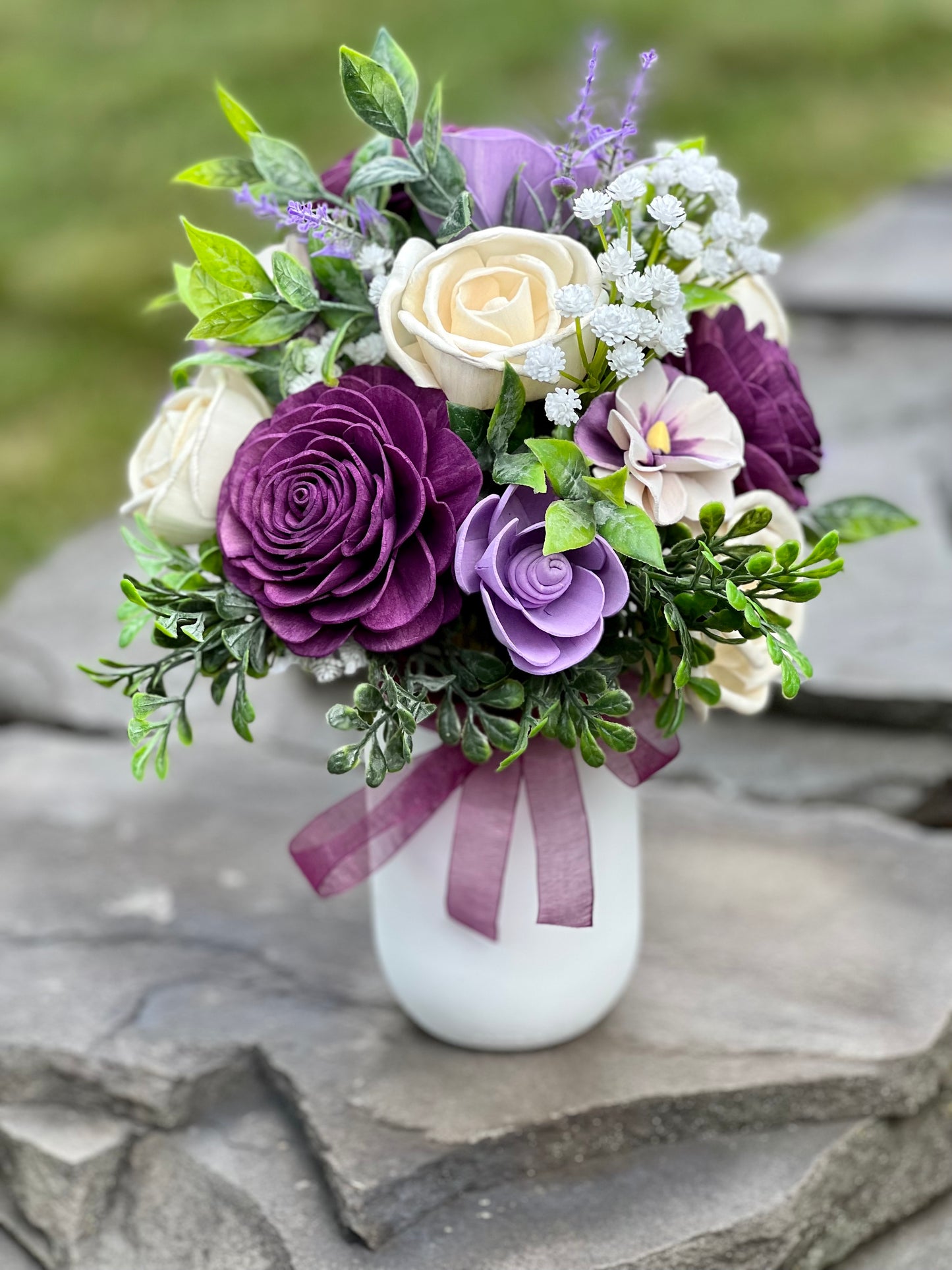 Lavender Rose Mason Jar Bouquet