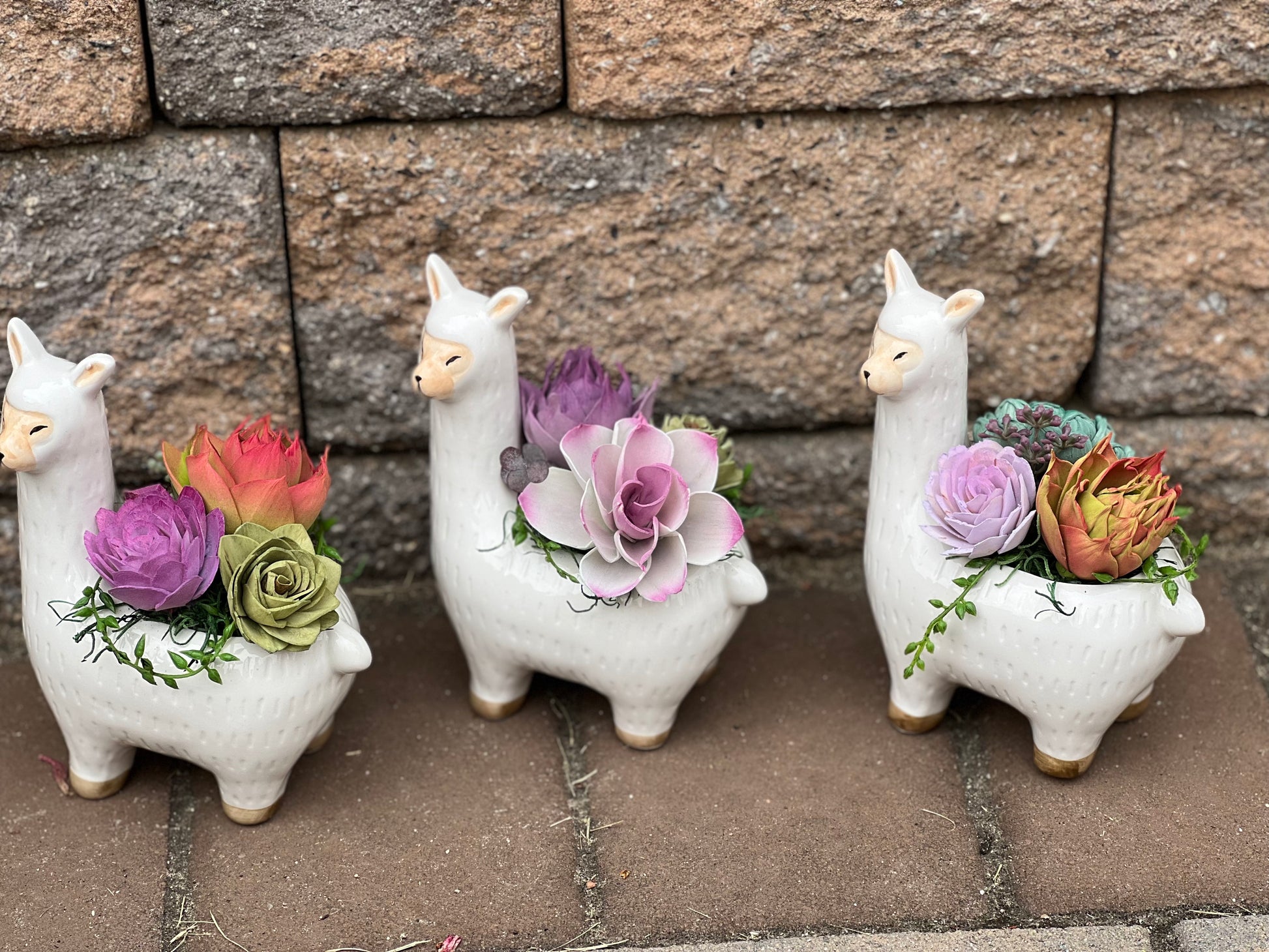 llama hanging planter Succulent Llama Planter