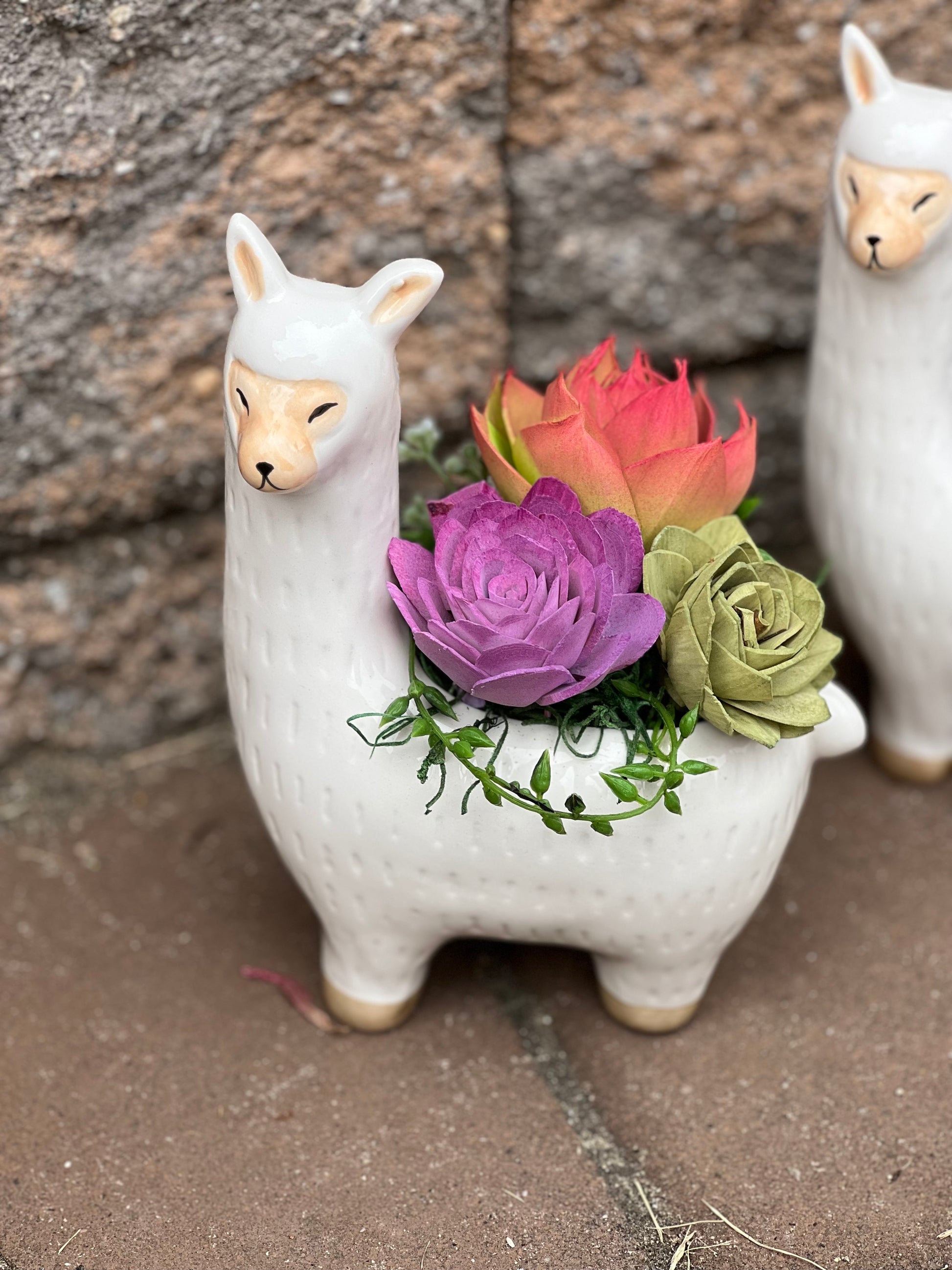 llama pot plant Succulent Llama Planter
