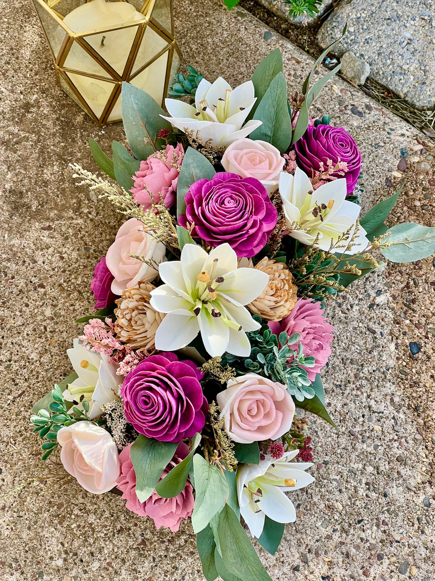 Roses and Lillies Centerpiece