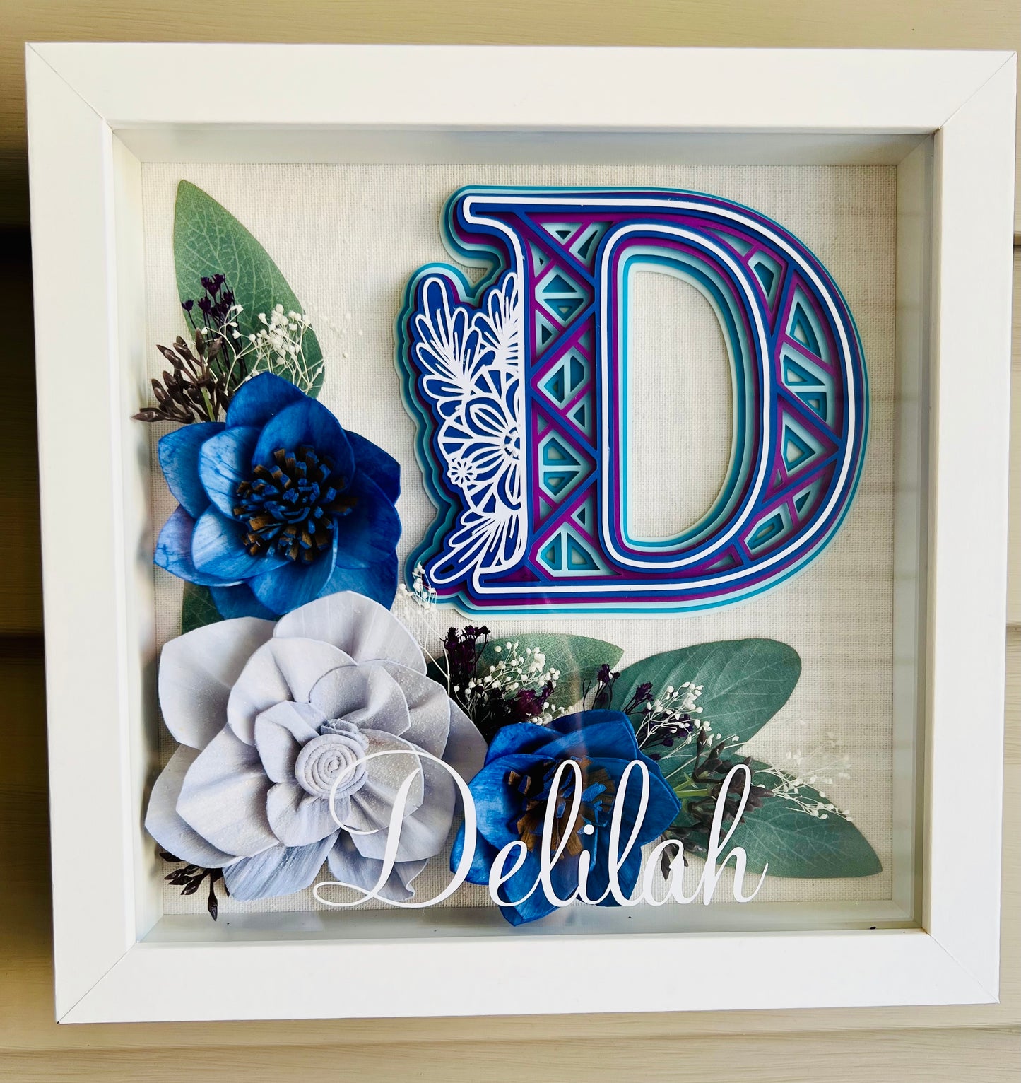 Mandala Letter Shadow Box