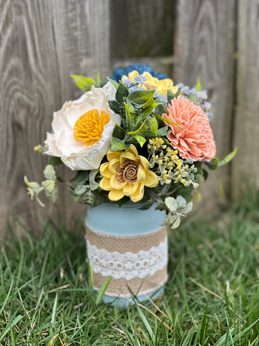 Warmth and Harmony Mason Jar Bouquet